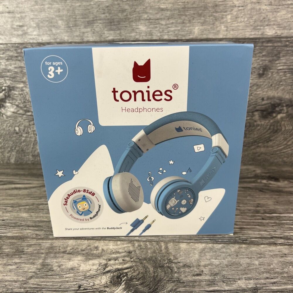 Tonies - Kids Headphones - Wired Foldable Durable Safe Audio 85dB Light Blue